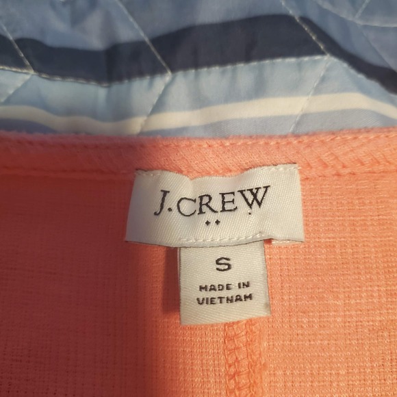 J. Crew Factory Size S Textured Tie Front Button Up Shirt Blouse Stretch Pink - Picture 6 of 10